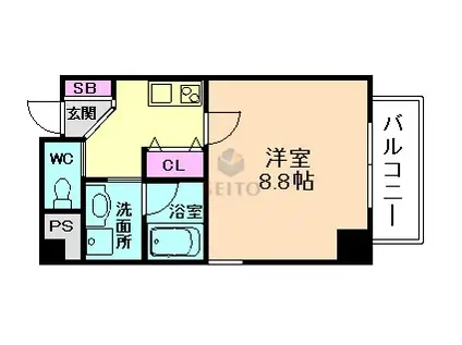 ブロード塚本レジデンス(1K/7階)の間取り写真