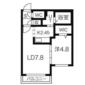 BLAST稲穂(1LDK/2階)の間取り写真