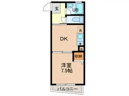 ナビオ杁中(1DK/3階)の間取り写真