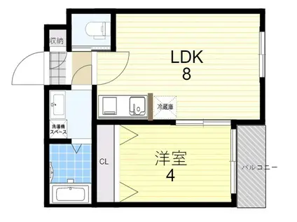H-MAISON今里(1LDK/1階)の間取り写真