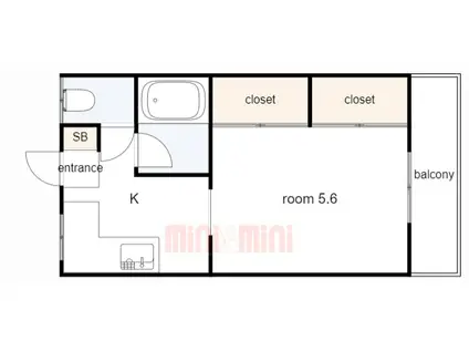 グリーンマンション(1K/4階)の間取り写真