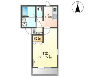 HAUTE COUTURE(1K/2階)の間取り写真