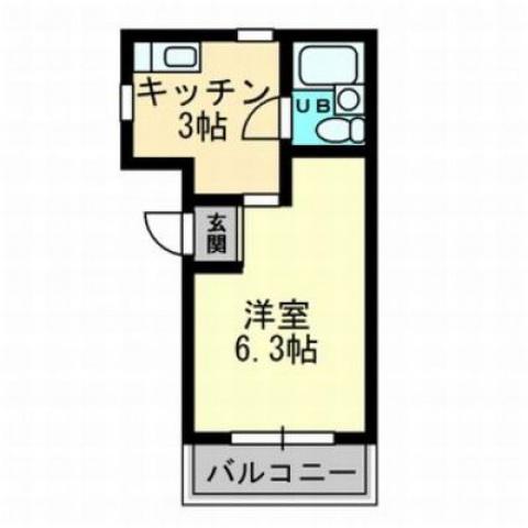 カーサ二葉の里(1K/4階)の間取り写真