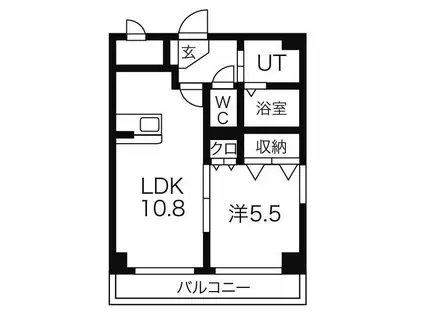 ラヴィータ野並(1LDK/2階)の間取り写真