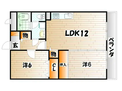 REXYZ湯川(2LDK/3階)の間取り写真