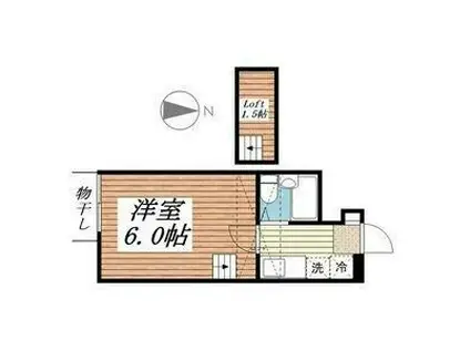 ロフティ桜木町(1K/2階)の間取り写真