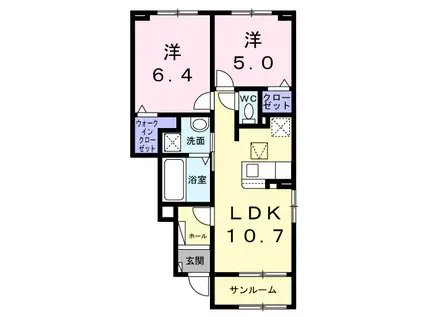 イースト メゾン(2LDK/1階)の間取り写真