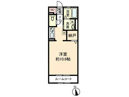 アドバンスグナーデ(1K/2階)の間取り写真