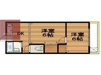 YOUハイム俊徳(2DK/1階)の間取り写真