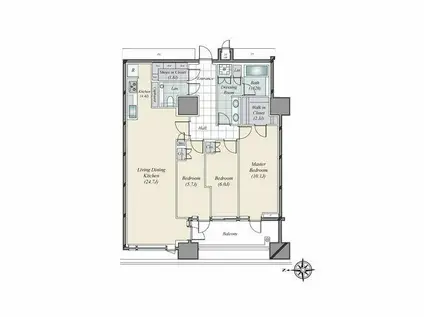 三田ガーデンヒルズ イーストヒル(3LDK/5階)の間取り写真