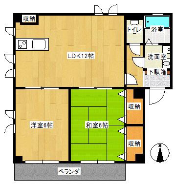 グランメゾントレビ(2LDK/2階)の間取り写真