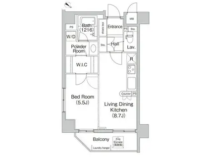 コンフォリア代々木上原(1LDK/2階)の間取り写真