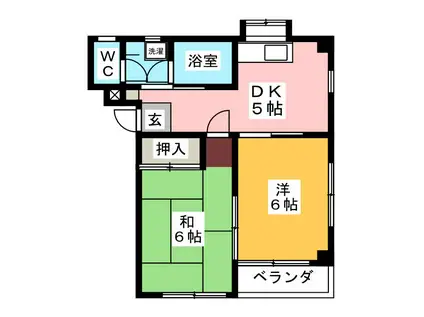 CBシティ文蔵(2DK/1階)の間取り写真