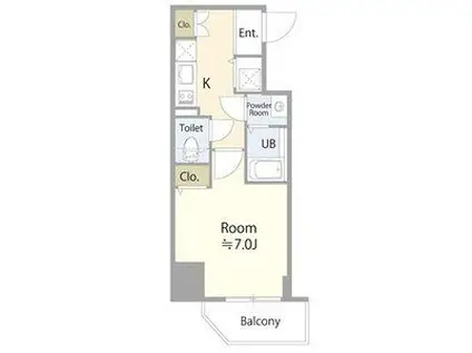 エスリード大須デュオ(1K/7階)の間取り写真