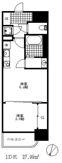 セレニテ神戸ミラク(1DK/5階)の間取り写真