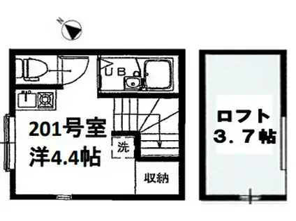 レジデンス高田馬場(ワンルーム/2階)の間取り写真