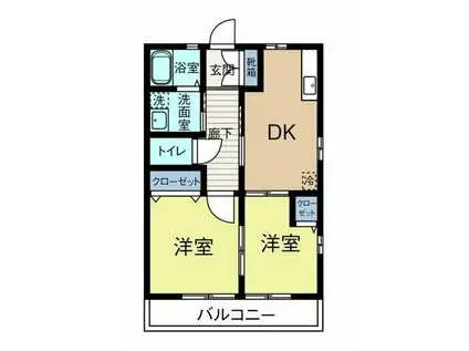 ハイムレトア(2DK/1階)の間取り写真