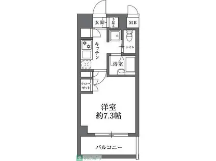 HF駒沢公園レジデンス(1K/3階)の間取り写真