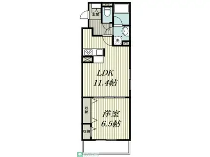 ヴェルナ・コート(1LDK/2階)の間取り写真