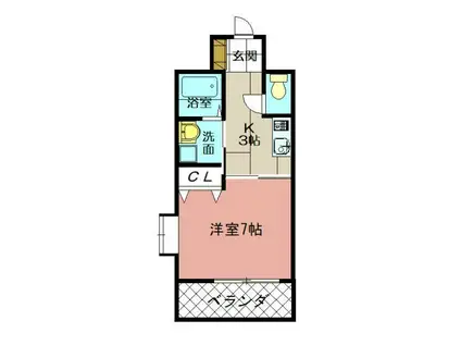 KIND HEART(1K/3階)の間取り写真