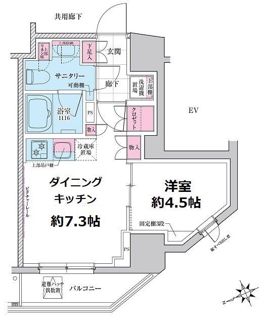 ステラメゾン三軒茶屋(1DK/15階)の間取り写真