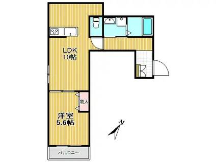 プラムツリー目黒不動前(1LDK/2階)の間取り写真