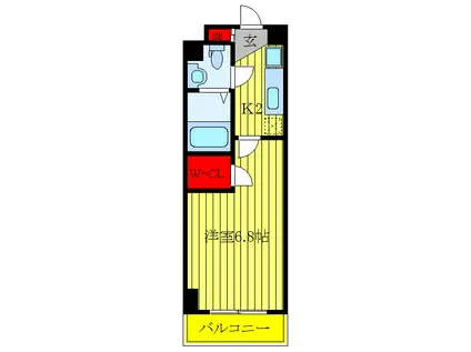 アクシーズタワー川口並木(1K/3階)の間取り写真