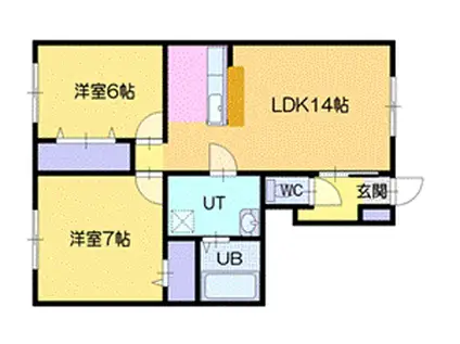 ボンマルシェⅡ(2LDK/1階)の間取り写真