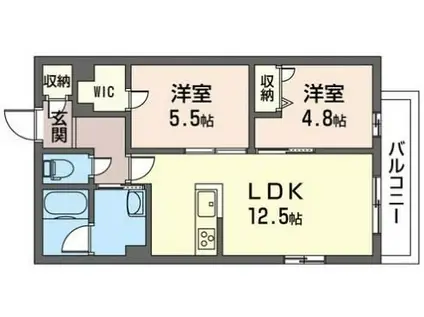 グリーンエイカーズ(2LDK/3階)の間取り写真