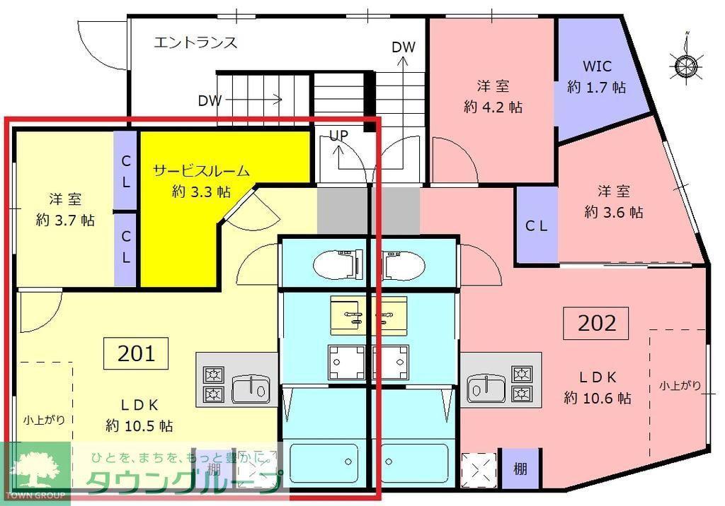 ロータス中野新橋(1SLDK/1階)の間取り写真