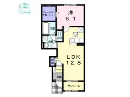 スカイ福重(1LDK/1階)の間取り写真