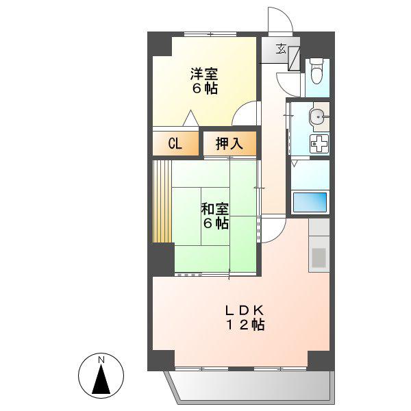 メゾンアベール(2LDK/1階)の間取り写真