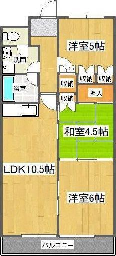 第17柴田マンション(3LDK/9階)の間取り写真