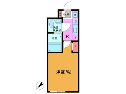 ベリエ松戸(1K/2階)の間取り写真