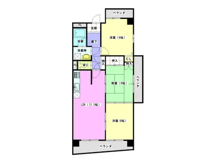 ヒルズ丸和(3LDK/3階)の間取り写真