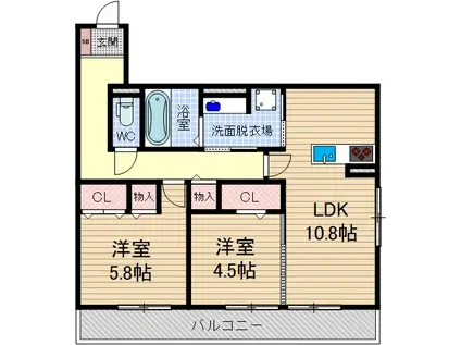 RECOLTE EPI千里丘東(2LDK/3階)の間取り写真