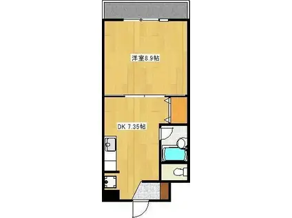 コート新屋敷(1DK/5階)の間取り写真