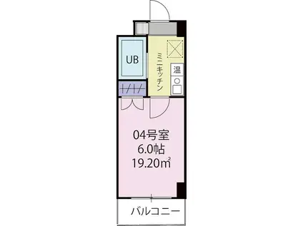 ベルビー川崎(1K/4階)の間取り写真