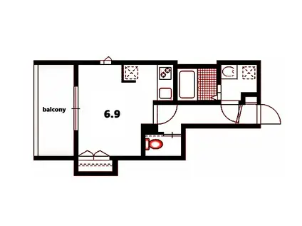 ラガール生麦(ワンルーム/2階)の間取り写真