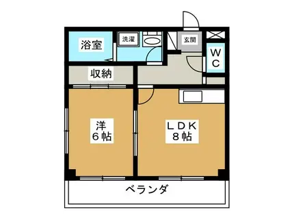 Eパルマンション(1LDK/2階)の間取り写真