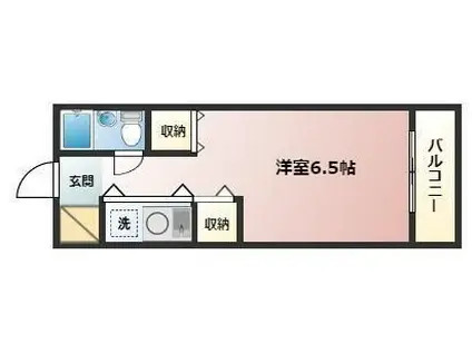 アライブプラザ(ワンルーム/2階)の間取り写真