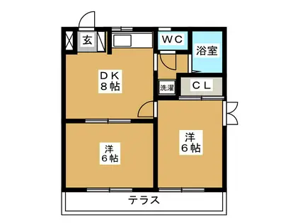 MAISO BLOSSOM(2DK/1階)の間取り写真