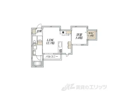 大阪市東淀川区上新庄2丁目へーベルメゾン(1LDK/2階)の間取り写真
