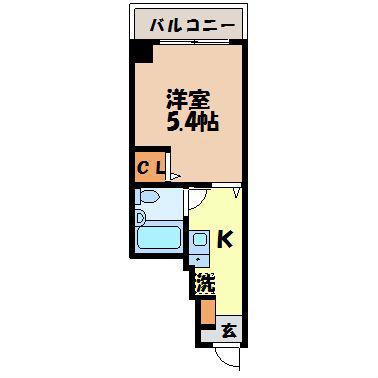 マンション フラワーメイトシティ(1K/4階)の間取り写真