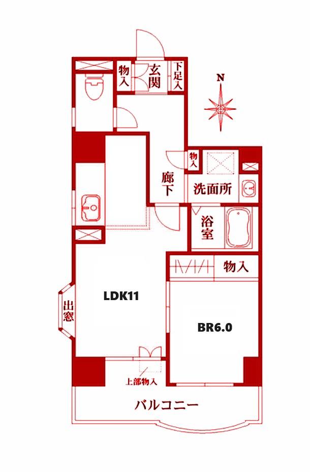 メゾンル・ファール(1LDK/6階)の間取り写真