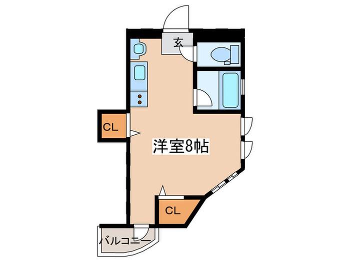 GREAT CONSTRUCTION WORLD(ワンルーム/3階)の間取り写真