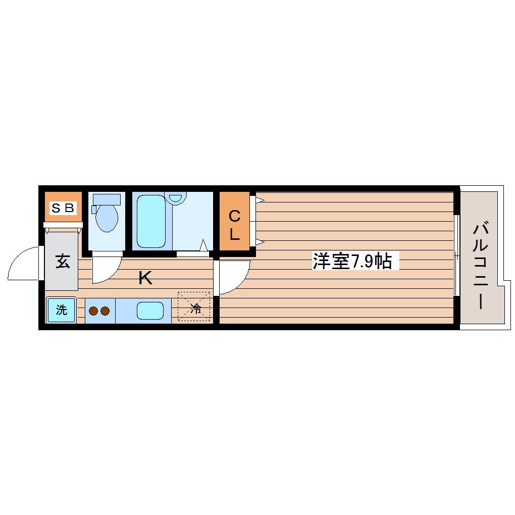 サンヴァーリオ小松島(1K/5階)の間取り写真