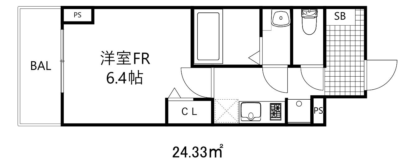 クレストタップディータ神戸西パークフロント(1K/14階)の間取り写真