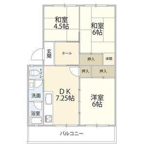 パビリオンゆたか(3DK/5階)の間取り写真
