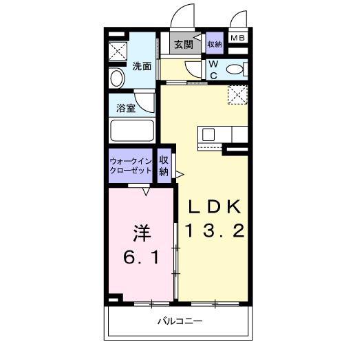 ジュネス日吉(1LDK/3階)の間取り写真